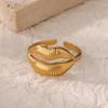 Retro stainless steel lip ring women's niche light luxury non-fading open ring new