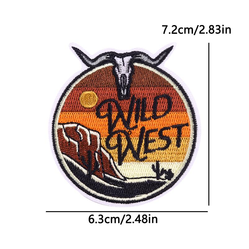 West Cowboys Iron On Patches For Clothing thermoadhesive Patches For Clothes Mushroom Embroidery Patches For Hat/Jeans DIY Badge