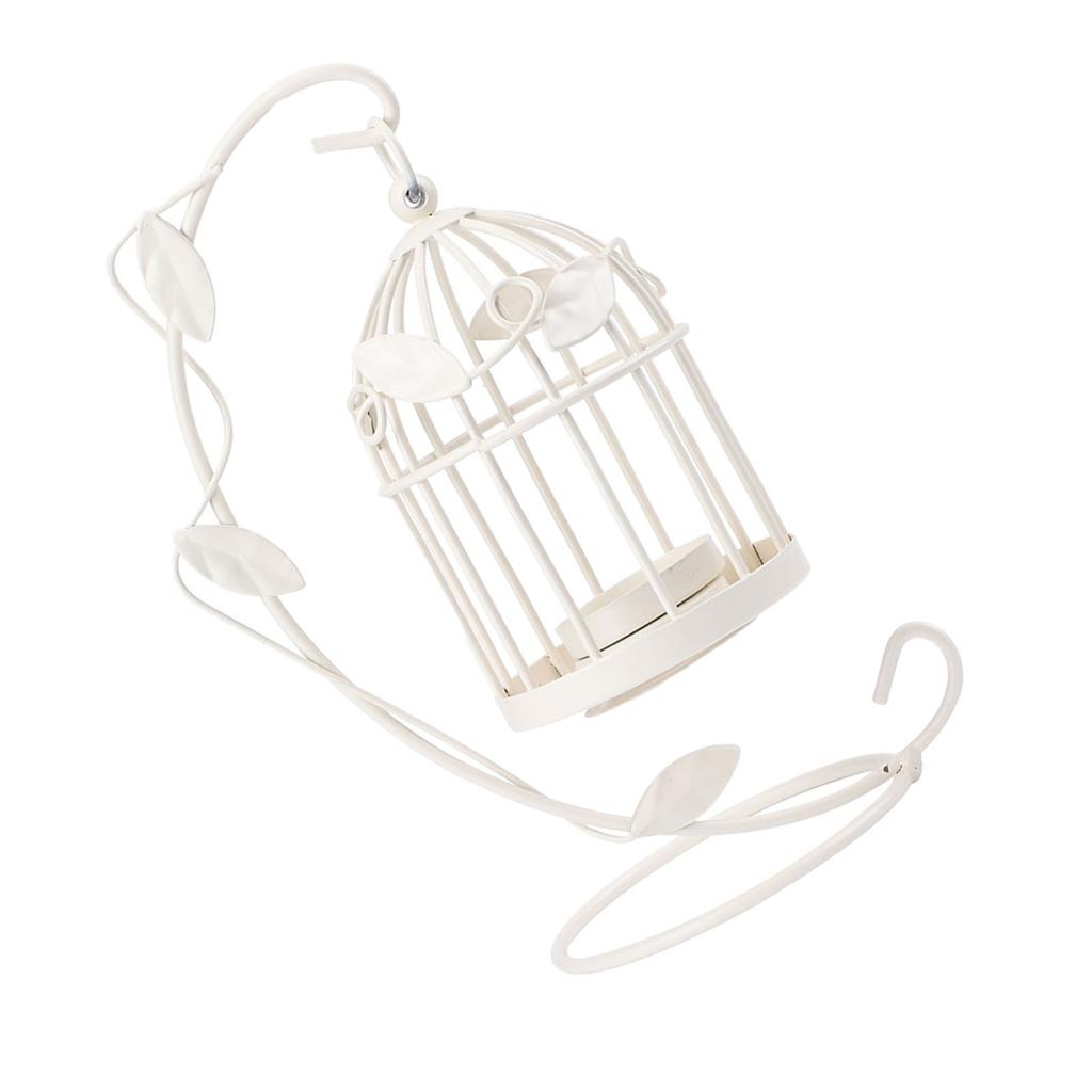 Innovative Iron Leaves Hollow Out Cage Candle Holder Hanging Candlestick Household Decoration