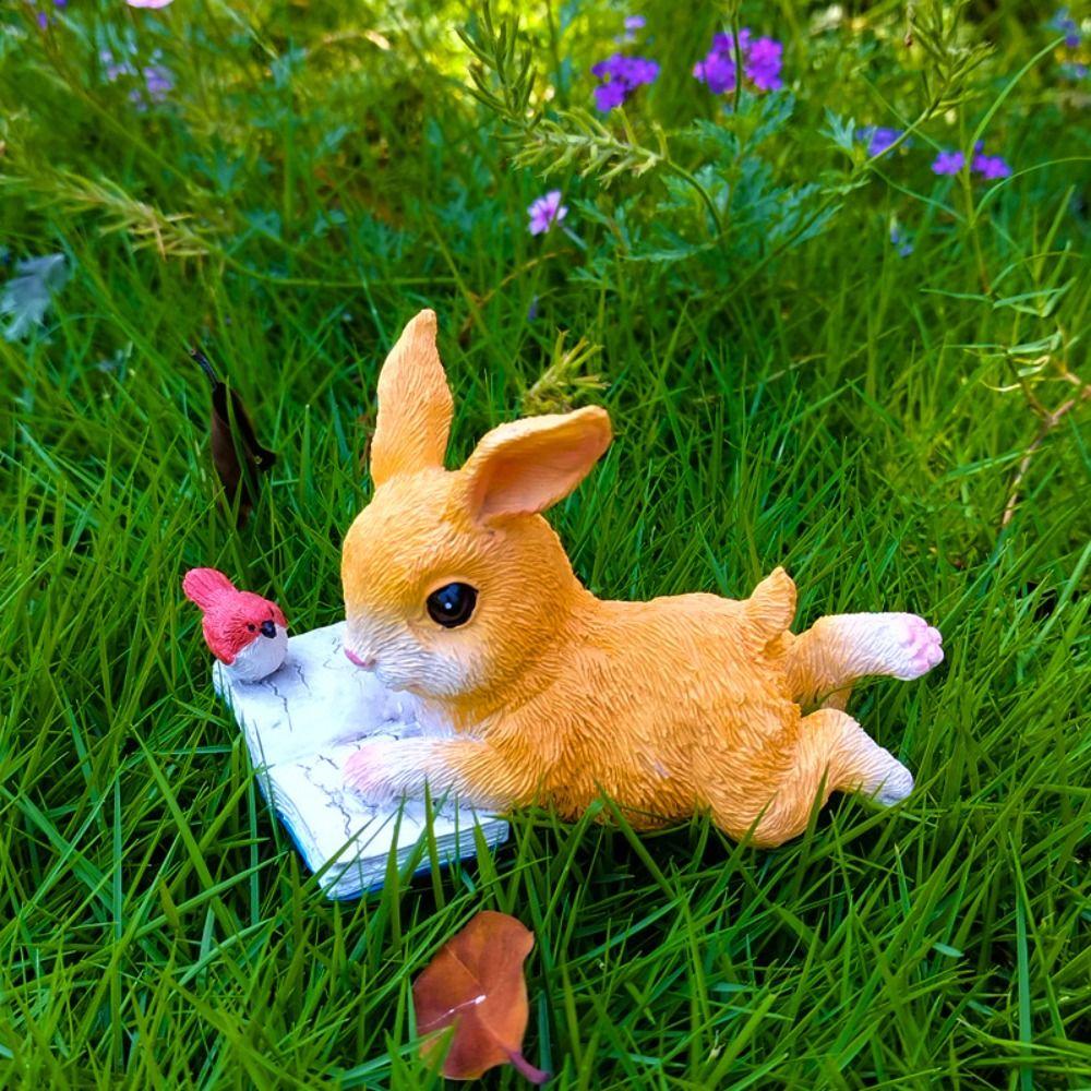 

Animal Decoration Animals Statue Rabbits Rabbits Reading Statue Cute Living Room