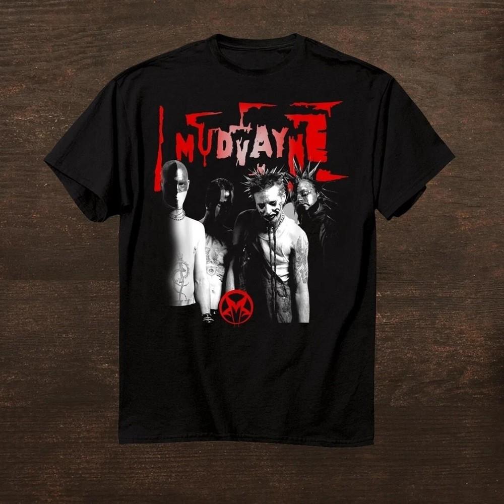 Винтажная черная футболка унисекс с принтом группы Mudvayne для любителей музыки, хлопок, все размеры BT2031 S