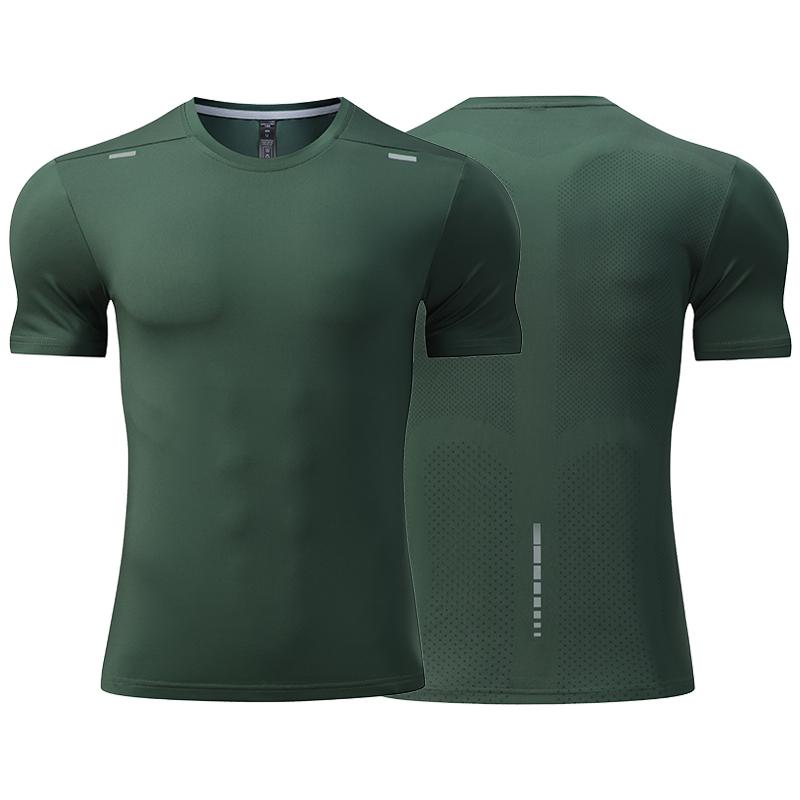 

Men s Summer Loose Breathable Short Sleeve Outdoor Cycling Quick Dry Top Running Tracksuits Fitness T-shirts Muscle Tights L зелений