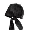 Japanese Plaid Tie-Up Headband Beanie for Women: Spring/Summer Fashionable Versatile Design
