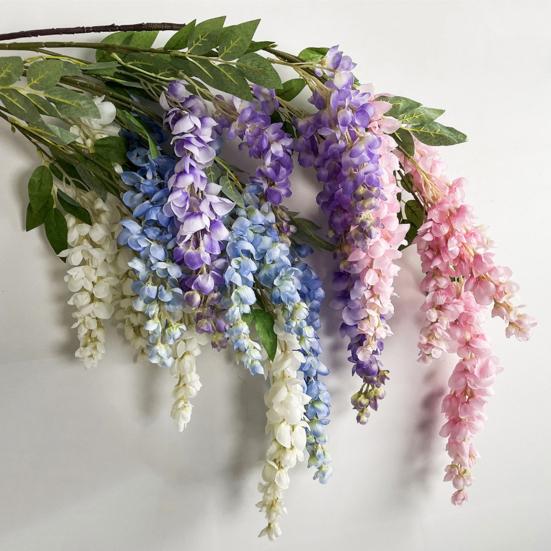 Hanging Artificial Violet UV Resistant Fake Flower Indoor Outdoor Garden Porch Patio Wall Hanging Faux Flower Decoration