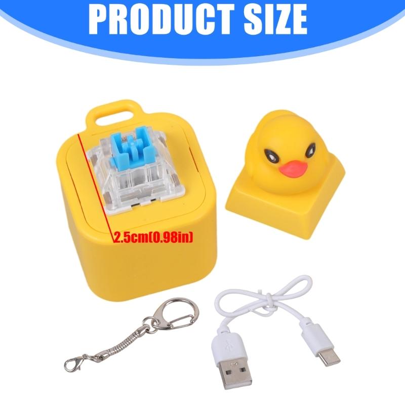 Duck Shaped Rechargeable Switches Tester Kit Mechanical Keyboards Switches Keychains Speaker Stress Relief Toy