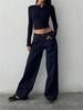 Fall Y2K Baggy Jeans for Women Trendy Low Rise Casual Vintage Straight Leg Boyfriend Jeans Denim Pants with Pocket Streetwear