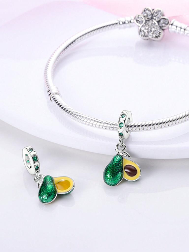 Charms Plata Copper Colors Avocado Beads Charm Pendant For Original Bracelet For Women Diy Jewelry Love Gift