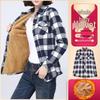 Camicia a Quadri Foderata in Pile Taglie Forti per Donna - Vestibilità Slim, Calda e alla Moda per Autunno/Inverno