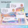 LANGUO 72/6 Colors Glitter Effects 1.0mm/0.5mm Gel Pen Large Capacity Students Writing Pen Painting Art Markers School Supplies