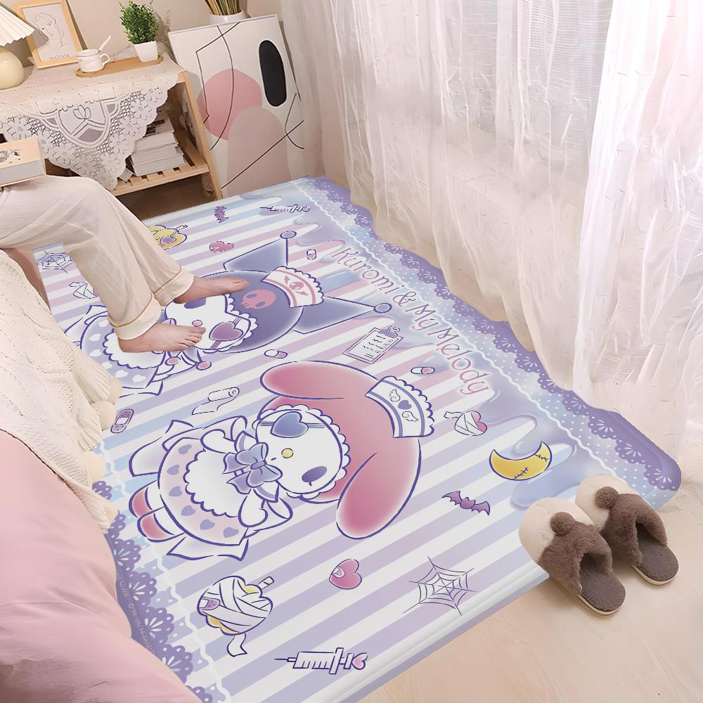 Cartoon K-KuromiS Fußmatte Nordischer Stil Schlafzimmer Wohnzimmer Fußmatte Zuhause Balkon Rutschfest Alfombra