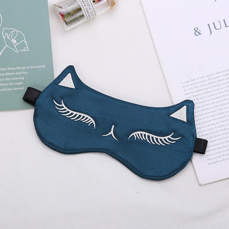 Imitierte Seide Schlafmaske Nachtmaske Augenabdeckung Glatt für Frauen Männer Fuchs Reise Entspannung Augenklappen Nacht Atmungsaktive Augenbinde