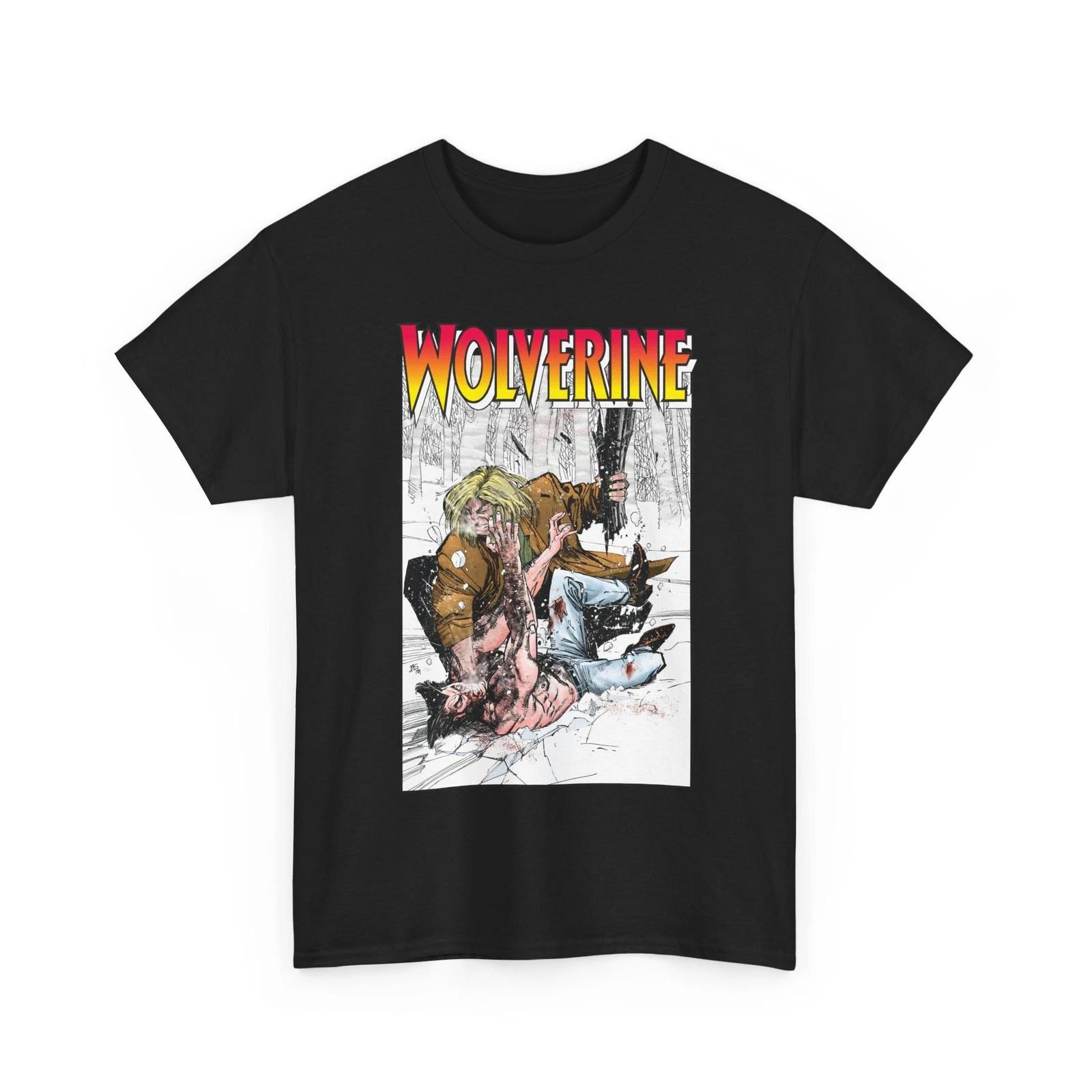 Wolverine Vs Sabretooth T-Shirt Vintage-Style John Buscema Art #10 Cover Marvel XXL
