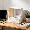 Storage Box Large Capacity Desktop Organizer with Divided Grid Design Container for Student Supplies Stationery Cosmetics