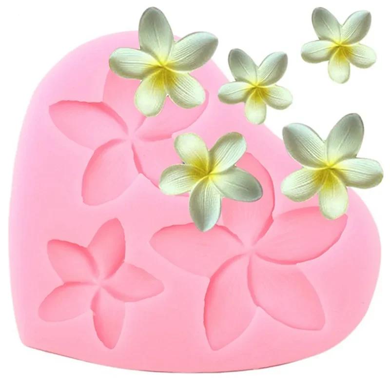 

Cake Decorating Tools, Chocolate, Gumpaste, Candy Clay Moulds, Plumeria Flower Silicone Mold, Mould сірий