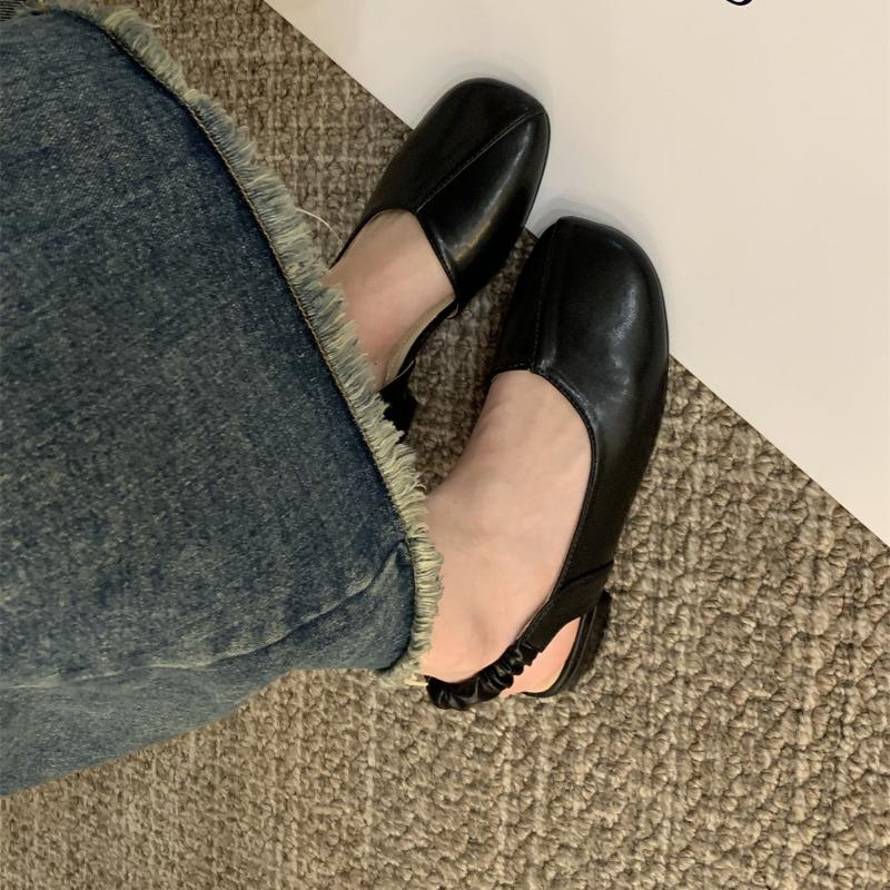 New Fashion Designer Famous Brand Heels Pumps Women Round High Heel Toe Pumps Shoes Spring Summer Sandals Mary Janes Shoes Heels