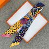 POBING Cashew Print 18m/m Twill Silk Scarves Women Luxury Brand Scarf Bag Ribbons Tie Head Scarf Small Long Skinny Scarf 86*5CM