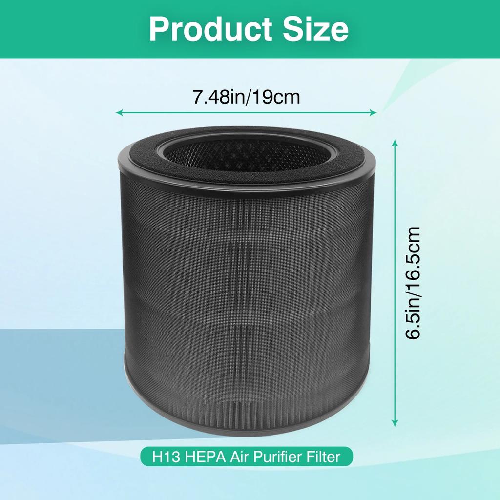 HOME TIMES Replacement Filter for DR-HAP005S Compatible with Dreo HEPA Air Purifier,2 Pack.