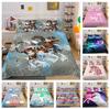 Ropa de cama para el hogar Cama individual Cama doble Tamaño completo Funda de almohada y funda de edredón con estampado de unicornio 3D 2/3 juegos Decoración de ropa de cama para el hogar y el dormitorio