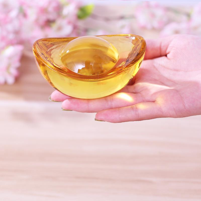 Feng Shui Gold Ingot Ornament for Wealth: New Year Hollow Plastic Candy Box Decor