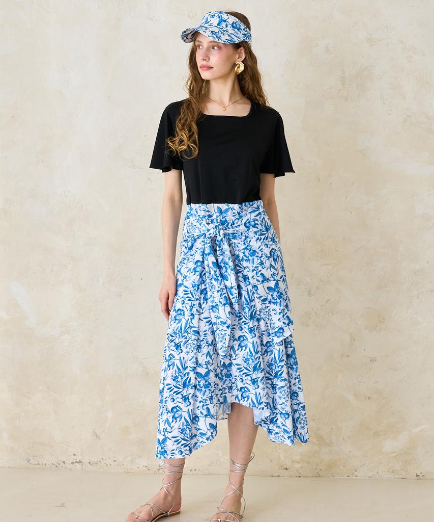 Bonide Square Neck Cover Dress Flower Fruit