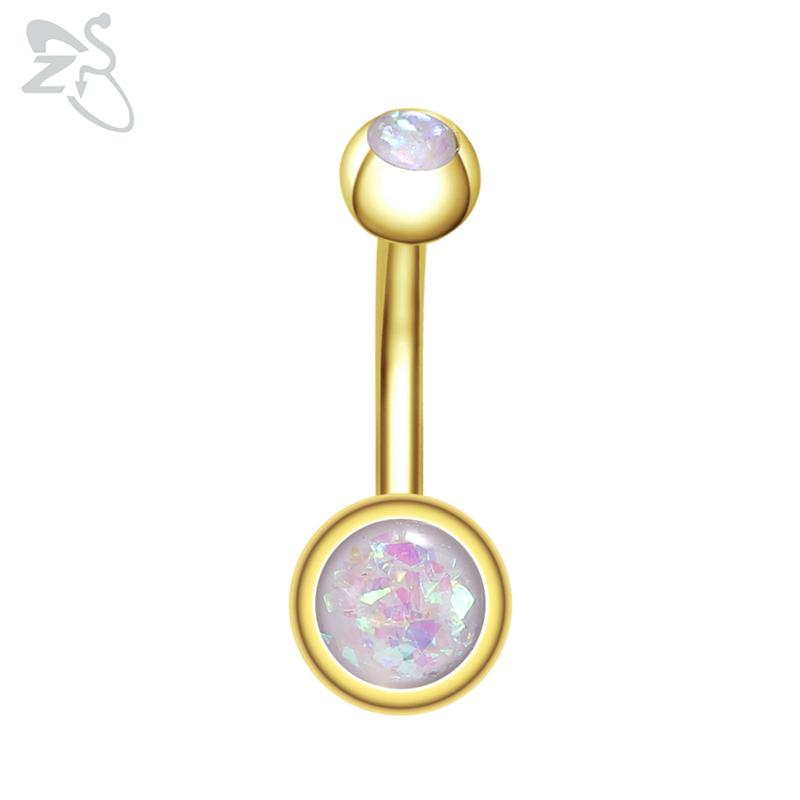 

ZS 1 шт., золотое кольцо для пупка из нержавеющей стали с цветочным сердцем, фианитами, кольца для пупка, бабочка, пирсинг пупка, 14 г Style 5