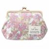 Cosmetic Pouch with Cute and Standing Floral Made In Japan Flower Women's Clasp, Stylish, Up, Print, (Silky Pink)