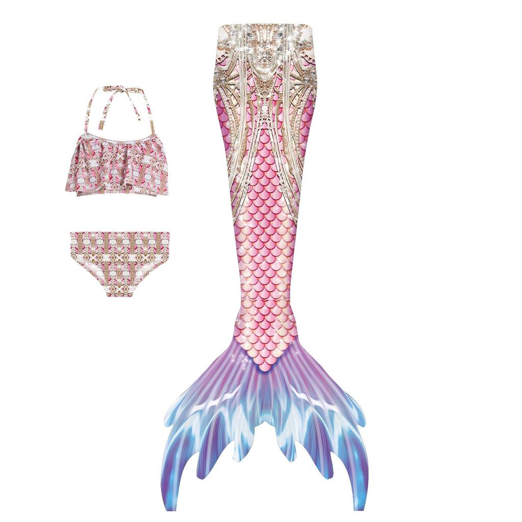 2024 New Mermaid Tails Swimsuit For Girls Kids Summer Mermaid Dress Swimming Pool Suit For Girls Little Mermaid Cosplay Costume Gifts