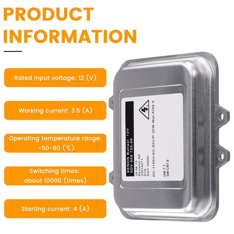 1Pcs 5DV009720-00 5DV 009 720 00 1232335 For Xenon Headlight Ballast Control Unit Module Xenon Lamp-M53K
