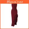 Summer Elegant Off Shoulder Dress With Ruffle Trim And Side Slit For Casual Night Out