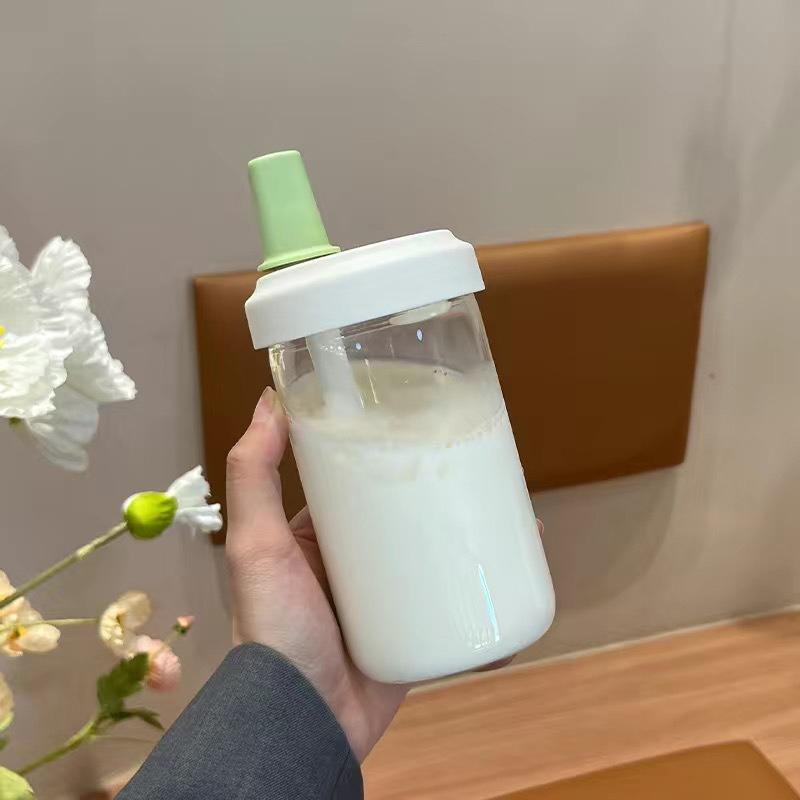 

500/850Ml Water Bottles Juice Milk Plastic Cup With Lid Straw Bubble Tea Coffee Cups Transparent Large Capacity Drinkware 500ml зелений