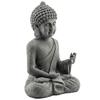 Garden Statue Seated Buddha Sculpture In Magnesium Oxide Spiritual Decoration 32 X 23 X 51 Cm Dark Gray