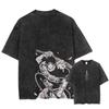 Fushiguro Toji Koszulka z Nadrukiem Anime Jujutsu Kaisen T-shirt Męski Damski Luźna Płukana Bawełna Oversize Koszulka Retro Manga Grafika Krótki Rękaw Streetwear Top