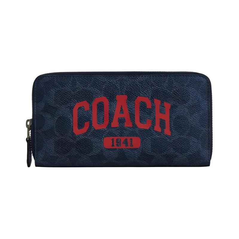 

COACH Accordion Wallet Zip Wrap Logo Print Canvas Wallet Women s Black with Red black with red чорний