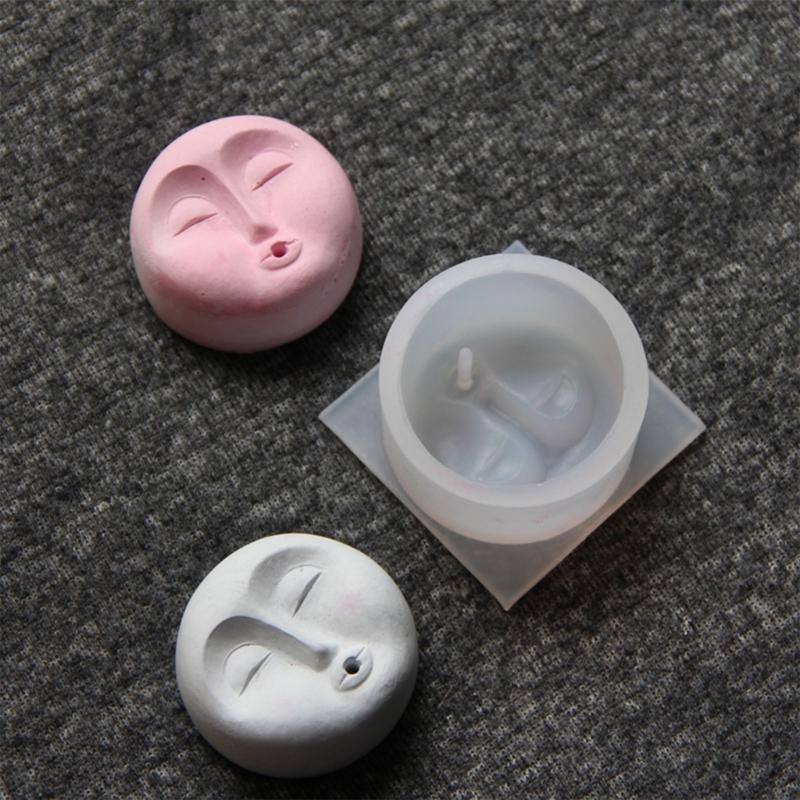 Incenses Tray Silicone Molds Handmade Human Face Pattern Incenses Insert Stick Holder Cements Plasters Mould Crafts Decors