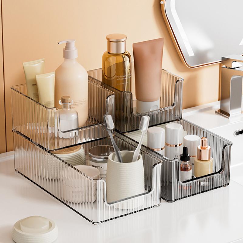Desktop Storage Box Transparent Drawer-Style Cosmetic Organizer Plastic Shelf Dressing Table Storage Rack