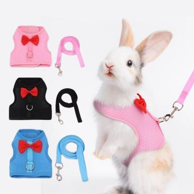 Polyester Bunny Harness Leash Adjustable Size Pet Walking Leash Rabbit Harness Vest  Small Pets Use