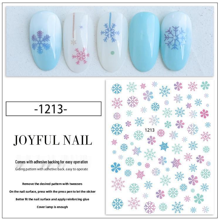 Festive Nail Art & Face Stickers - Snowflakes, Santa Hat, Reindeer, Penguin Photo Props