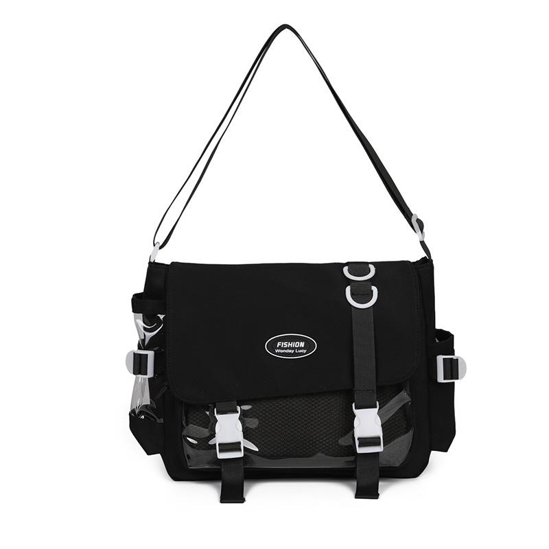 School Bag 2025 Large Capacity School Bag Mail Carrier Bag Transparent Versatile Simple Shoulder Bag High Value Messenger Bag