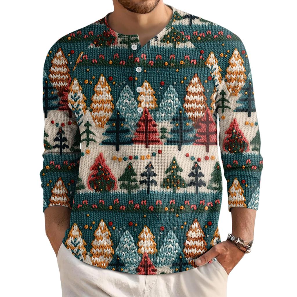Men's Loose Casual Button Down Collar Long Sleeve Top