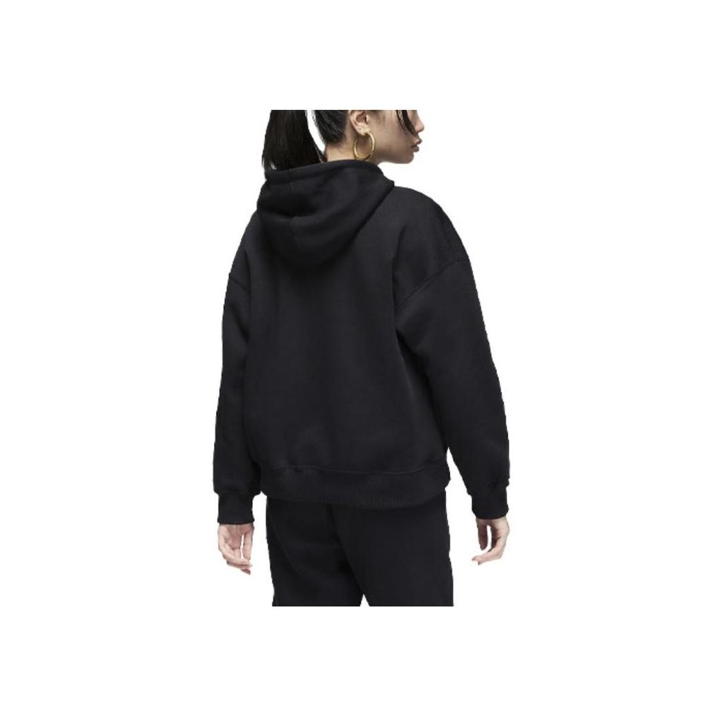 Jordan Alphabet Print Loose Long Sleeve Hoodie Women Tops Black FN5435-010