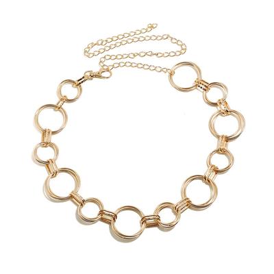 Female Retro Waist Chain Round Circle Tassel Alloy Decorative Waist Belt