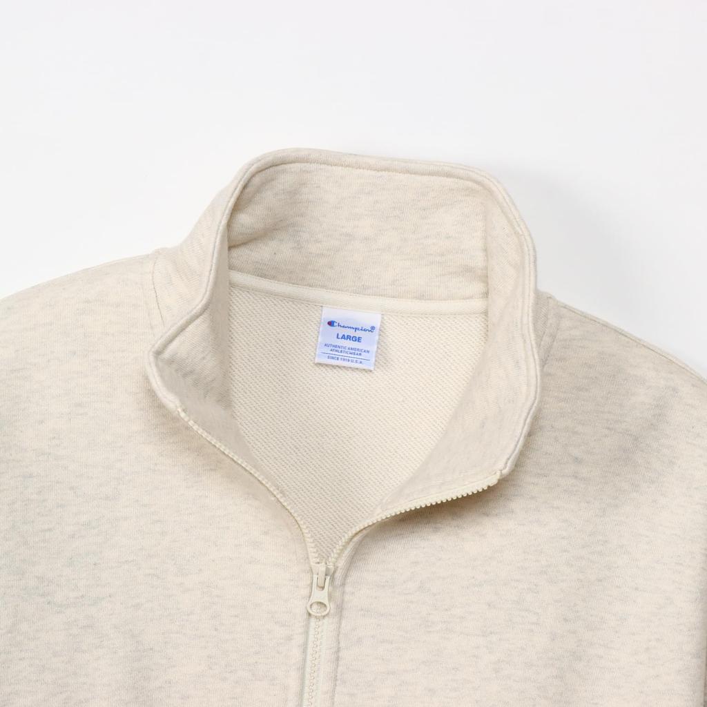 Long Graphic Half Zip Action Oatmeal [Champion] Sweatshirt, Sleeve, Fleece, Print, Sweatshirt, Style, C3-Z003 Men's