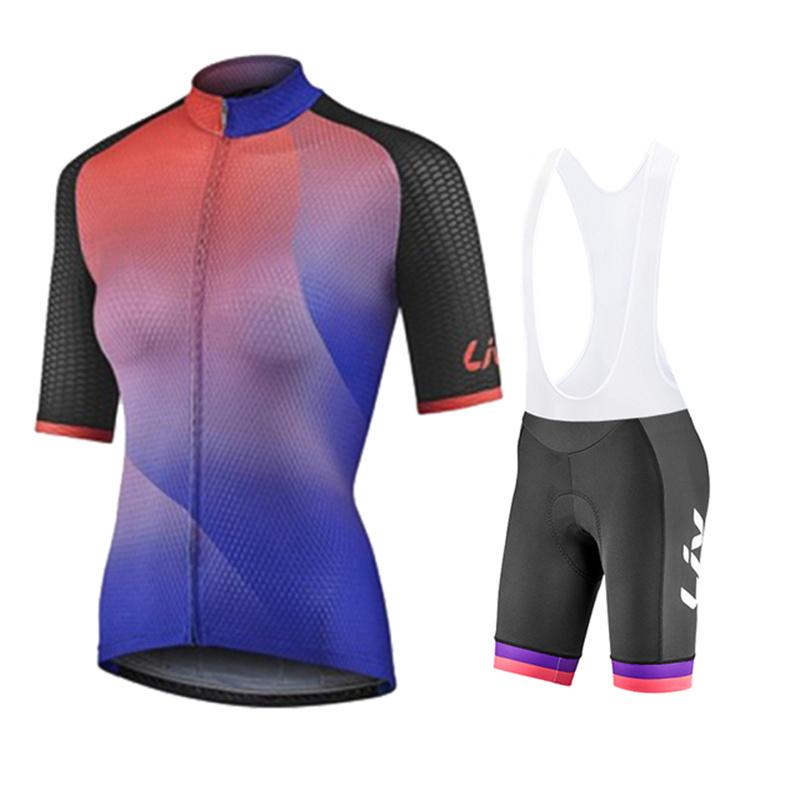 LIV Dámské 2026 Cyklistické oblečení Triatlon Krátký rukáv Cyklistické dresy Sety Maillot Ropa Ciclismo MTB Oblečení Cyklistické dresy