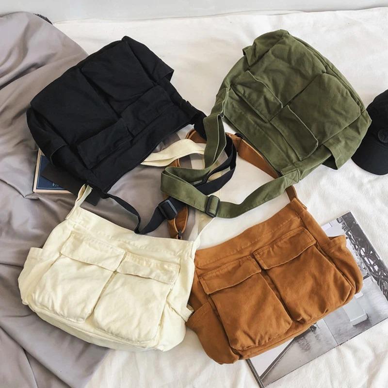 Women's Messenger Bag Vintage Handbag Canvas Shoulder Tote Bags Casual Crossbody Handbags