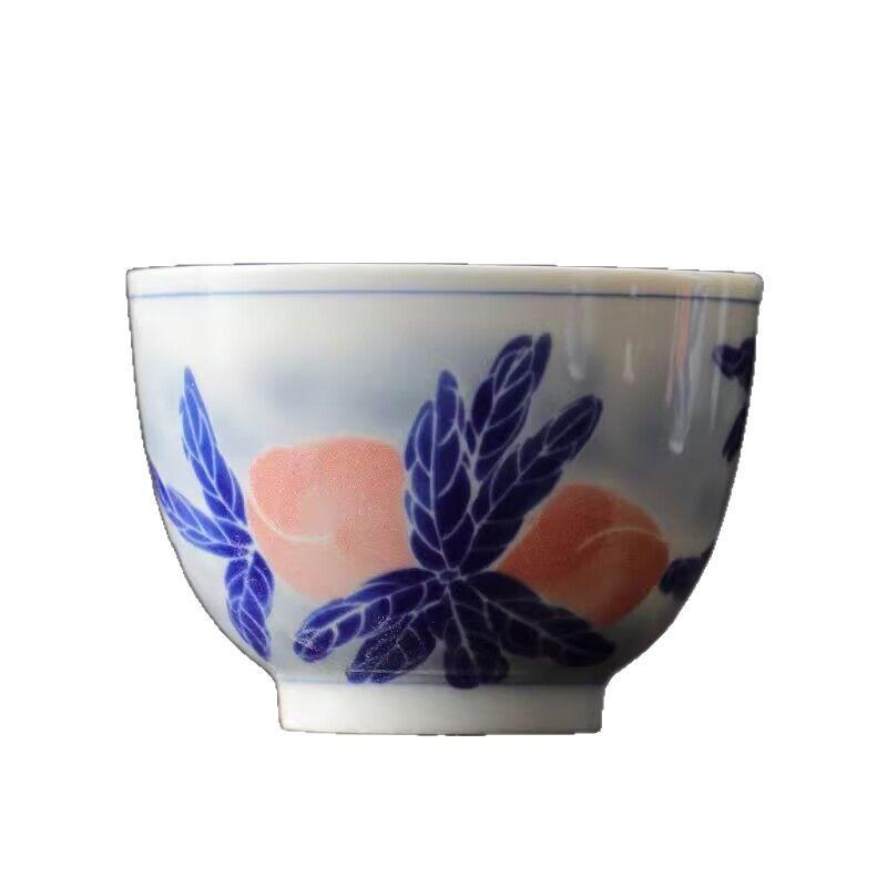 Blue And White Teacup Master Cup Single High-End Kung Fu Tea Set Ceramic Tea Cup Household Tea Cup Pair Gift Box Set