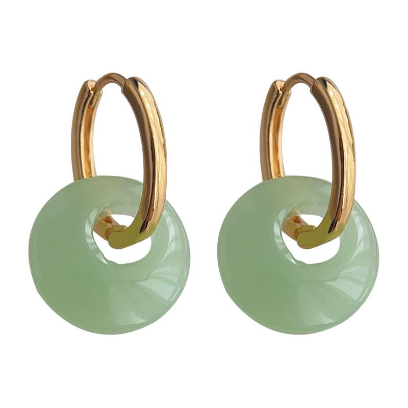 Elegant Hanfu-Inspired Geometric Glass Crystal Earrings