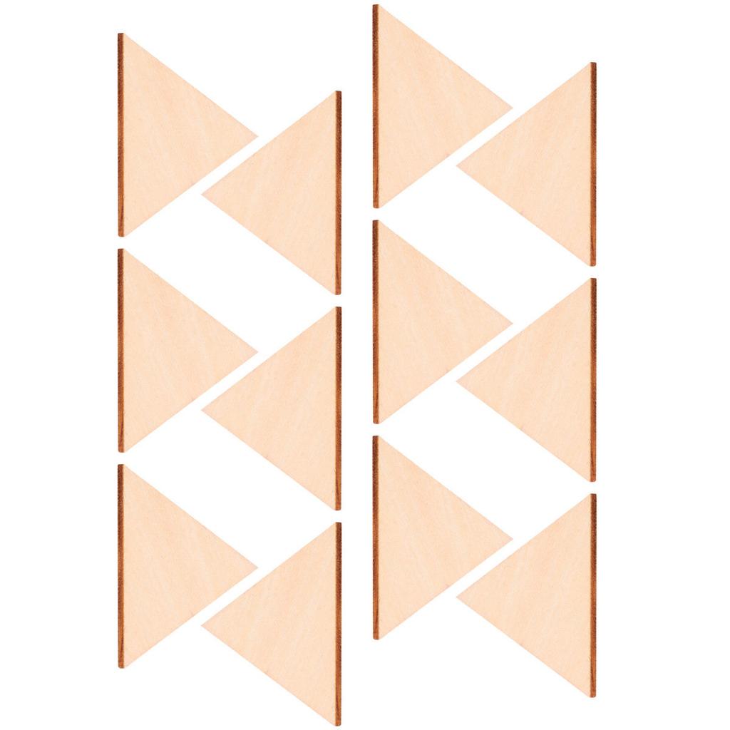 60Pcs Wooden Triangle Slices Unfinished Craft Supplies Smooth Natural Wood Pieces for DIY Home Decor Painting Projects