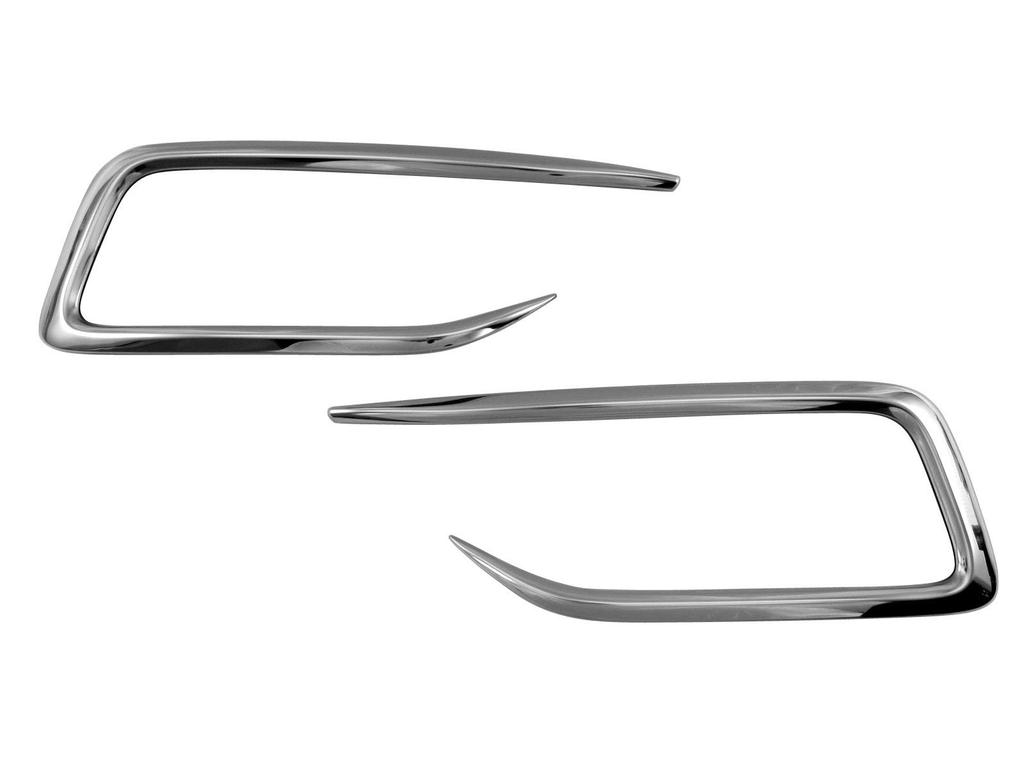 BRIGHTZ Ultra-Mirror Finish Stainless Steel Front Bumper Garnish (2-Piece Set) for Fit Shuttle Hybrid GP2 (Late Model) [FRO-ETC-MID-037]