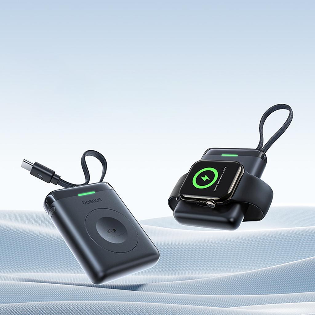 Powerbank 1640 mAh 5W EnerFill FW11 für Apple Watch mit integriertem Kabel - schwarz