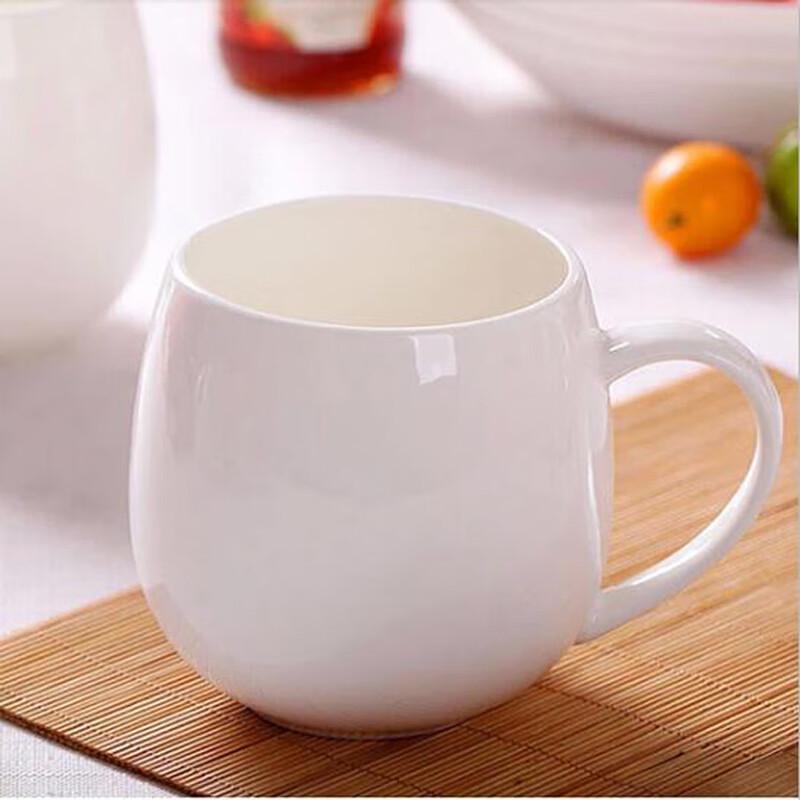 Jingdezhen Bone China Pure White Ceramic Mug, 400ML